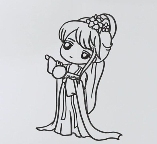 古裝少女簡(jiǎn)筆步驟