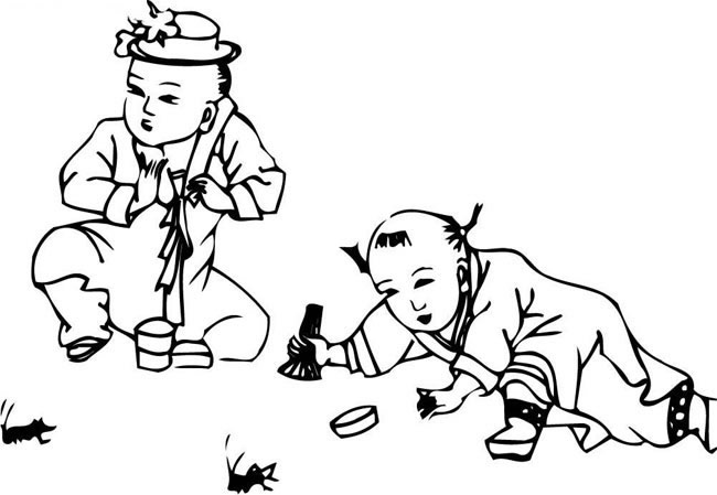 快樂的小孩簡筆