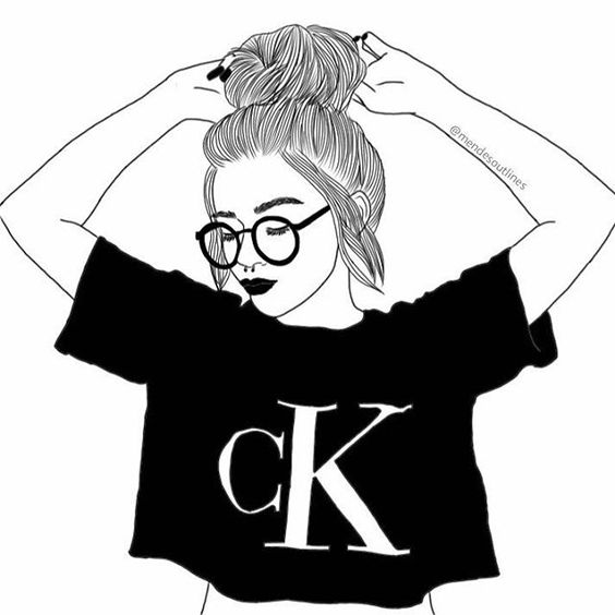 丸子頭少女簡筆畫