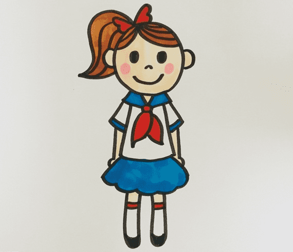 小女孩怎么畫_小女孩簡筆畫畫法步驟教程