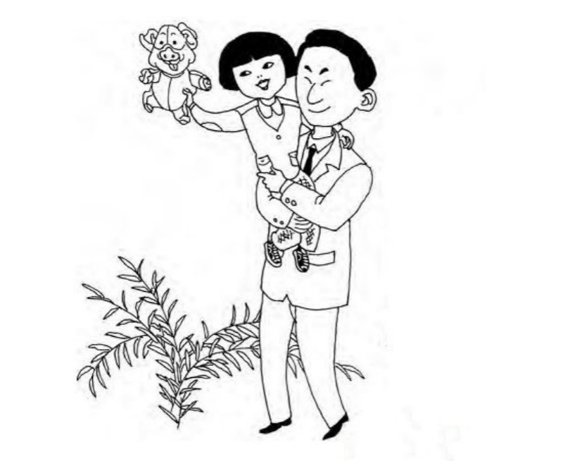 可愛(ài)的父女倆簡(jiǎn)筆畫(huà)