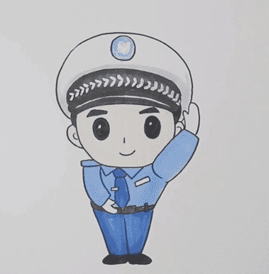 彩色交警叔叔簡(jiǎn)筆畫步驟