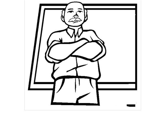 教師節(jié)簡筆畫，嚴厲的的數(shù)學老師