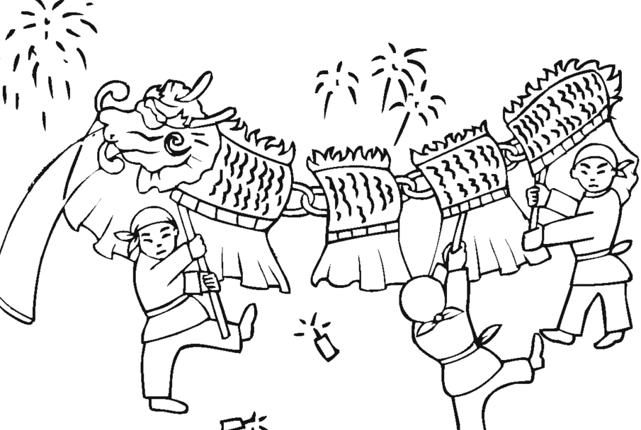 春節(jié)拜年人物簡筆