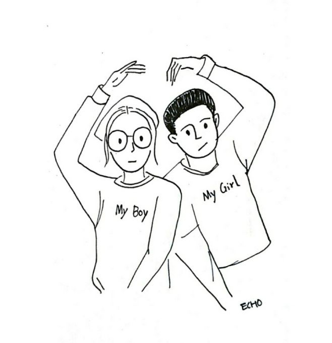 人物簡(jiǎn)筆畫大全，情侶簡(jiǎn)筆畫