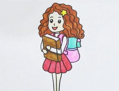 卷發(fā)女孩簡(jiǎn)筆畫