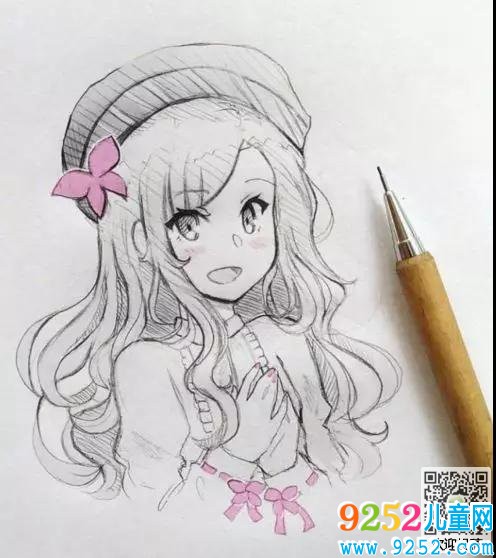 少女鉛筆手繪簡(jiǎn)筆