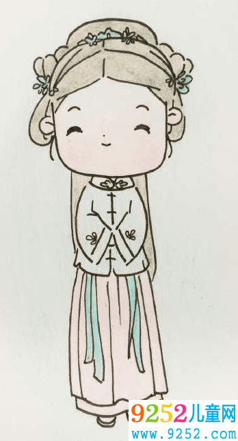 漢服小姑娘Q版簡(jiǎn)筆