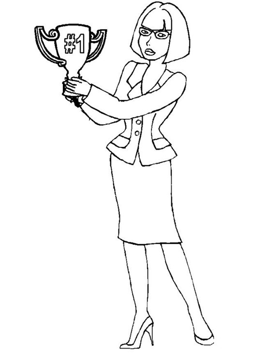 教師節(jié)簡筆畫，獲獎的美女老師