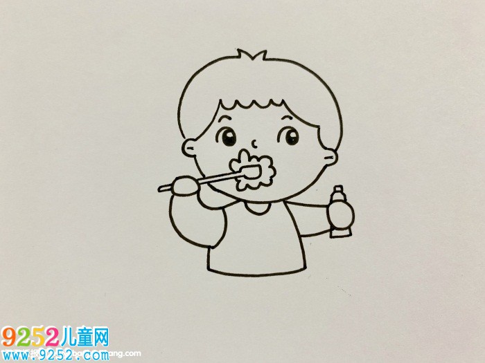 簡單的兒童刷牙<a href=http://www.inspiredelm.com/jianbihua/ target=_blank class=infotextkey>簡筆畫</a>，我愛刷牙主題<a href=http://www.inspiredelm.com/jianbihua/ target=_blank class=infotextkey>簡筆畫</a>