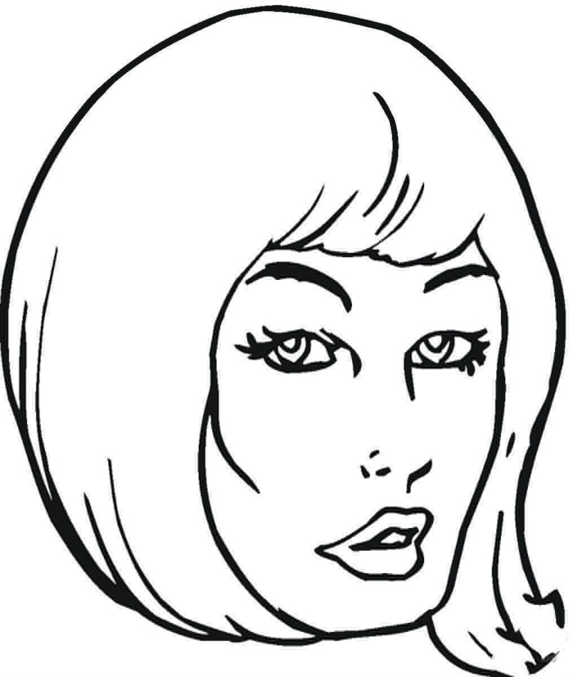 短發(fā)女孩簡筆畫