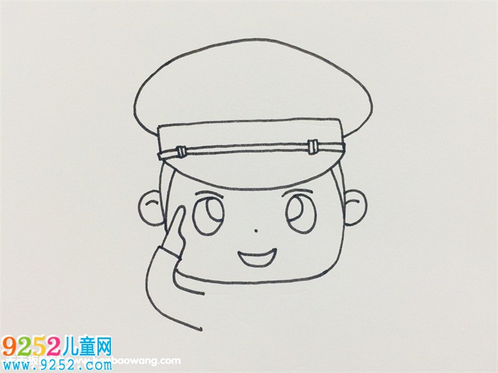 敬禮的警察叔叔怎么畫