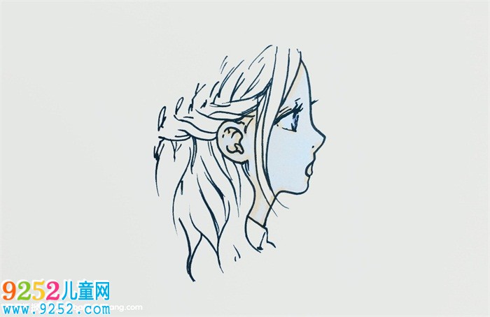 女生側(cè)臉畫法漂亮閉眼