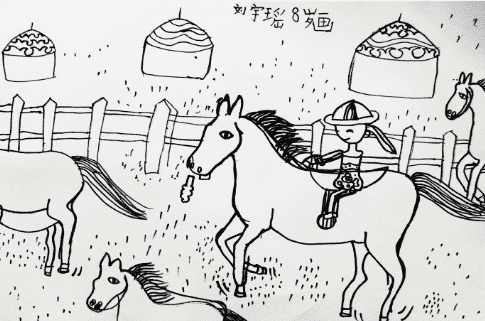 騎馬的人物簡筆