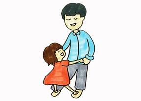 爸爸牽著女兒的簡(jiǎn)筆畫，畫爸爸和女兒的簡(jiǎn)筆畫