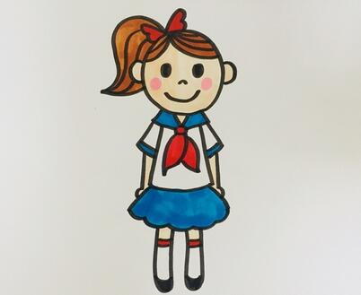 扎高馬尾的女生簡(jiǎn)筆畫