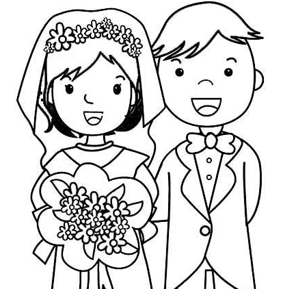 婚紗照人物簡筆畫