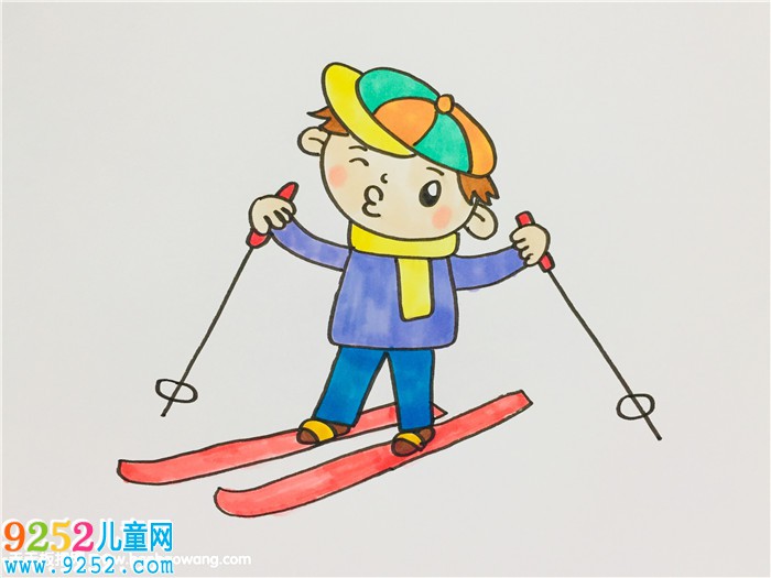 小朋友滑雪<a href=http://www.inspiredelm.com/jianbihua/ target=_blank class=infotextkey>簡筆畫</a>步驟