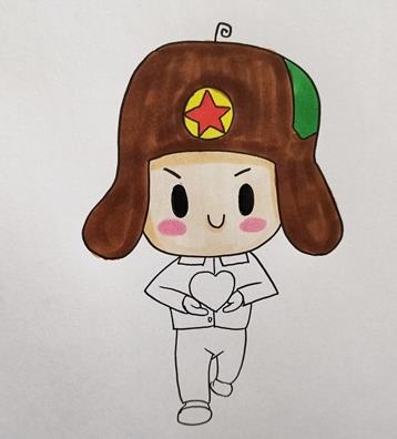 捧著愛心的雷鋒簡筆