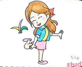 踢毽子簡(jiǎn)筆畫