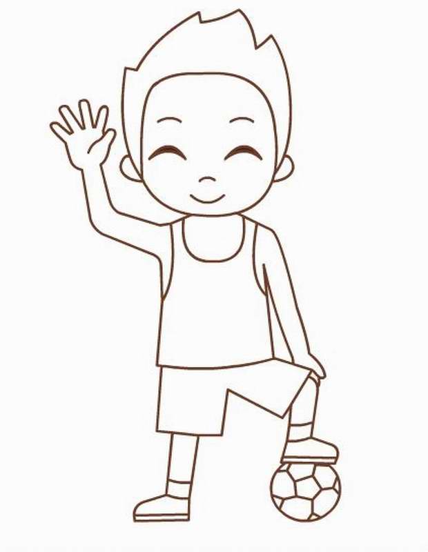 足球運動員簡筆畫