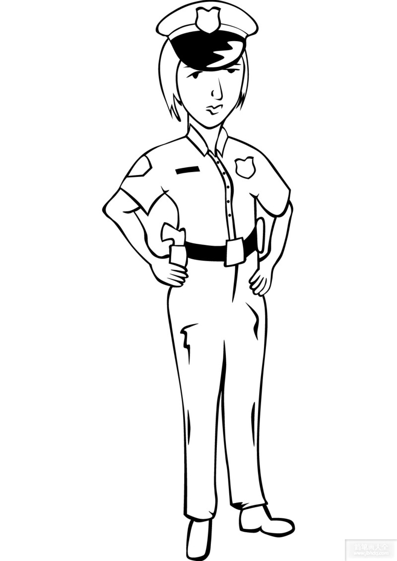 女警官簡筆畫