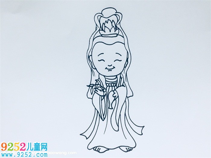 觀音菩薩<a href=http://www.inspiredelm.com/jianbihua/ target=_blank class=infotextkey>簡筆畫</a>步驟圖