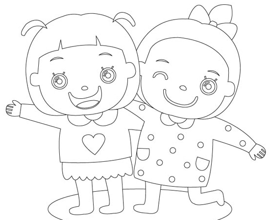 兩個(gè)小孩人物簡(jiǎn)筆
