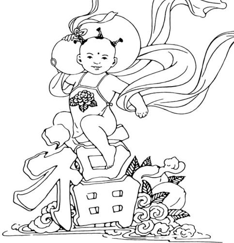 新年人物簡(jiǎn)筆