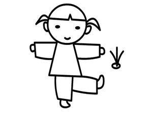 踢毽子的小朋友簡(jiǎn)筆畫(huà)