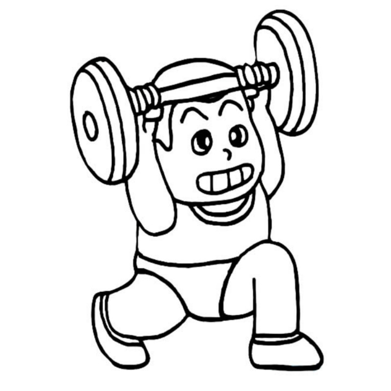 杠鈴兒童簡(jiǎn)筆畫(huà)