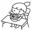 小朋友吃飯怎么畫_小朋友吃飯的兒童畫作品