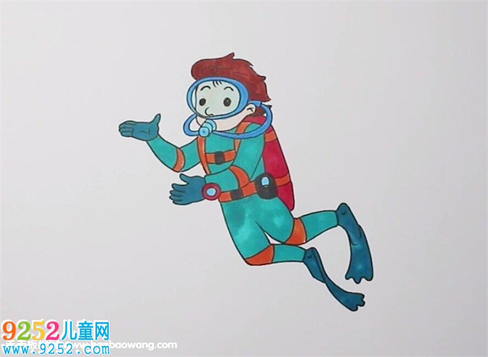潛水員怎么畫
