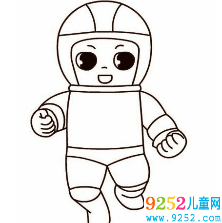 宇航員簡筆步驟及圖片