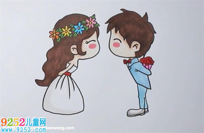 卡通新娘新郎<a href=http://www.inspiredelm.com/jianbihua/ target=_blank class=infotextkey>簡筆畫</a>