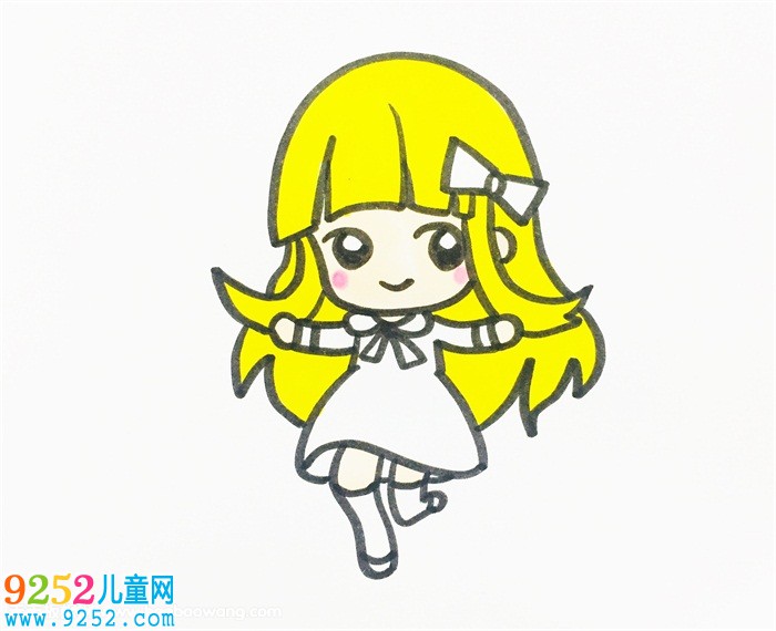 長(zhǎng)發(fā)女孩<a href=http://www.inspiredelm.com/jianbihua/ target=_blank class=infotextkey>簡(jiǎn)筆畫</a>步驟