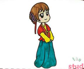 漢服小孩簡(jiǎn)筆畫
