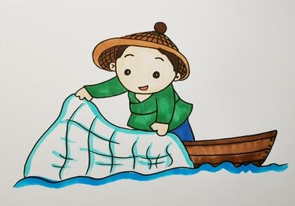 漁船和漁夫簡(jiǎn)筆畫