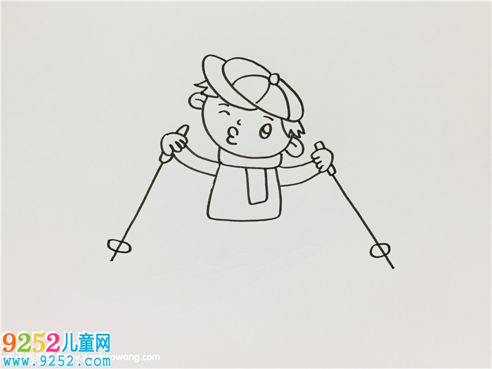 小朋友滑雪<a href=http://www.inspiredelm.com/jianbihua/ target=_blank class=infotextkey>簡筆畫</a>步驟
