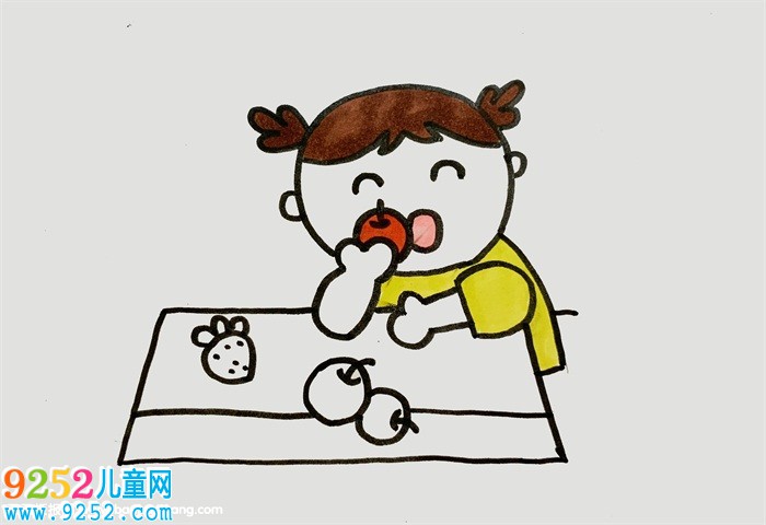 吃瓜果的人怎么畫