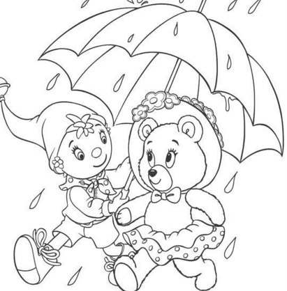 下雨打傘人物簡(jiǎn)筆