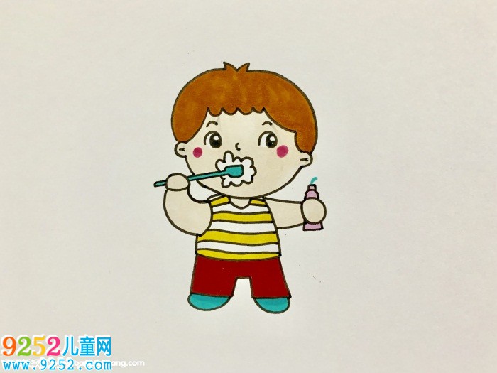 簡單的兒童刷牙<a href=http://www.inspiredelm.com/jianbihua/ target=_blank class=infotextkey>簡筆畫</a>，我愛刷牙主題<a href=http://www.inspiredelm.com/jianbihua/ target=_blank class=infotextkey>簡筆畫</a>
