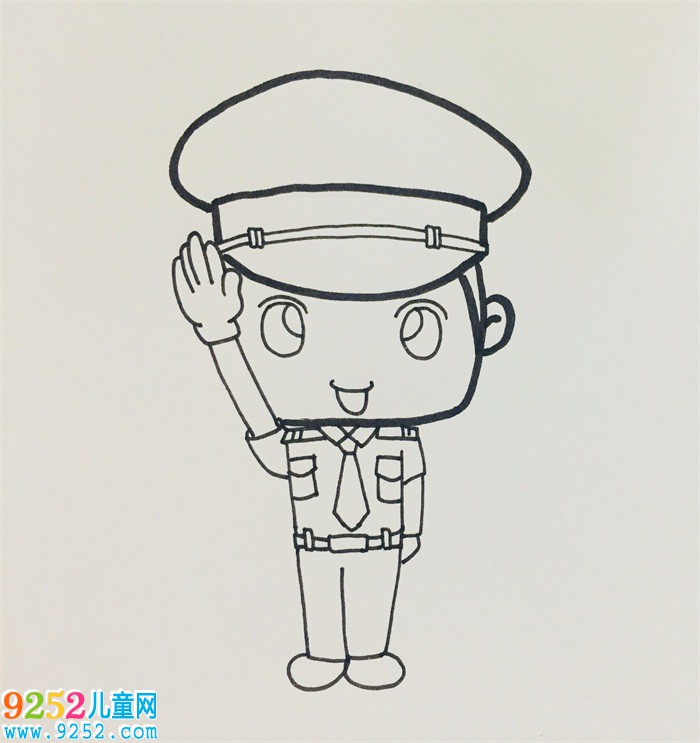 交通警察叔叔怎么畫