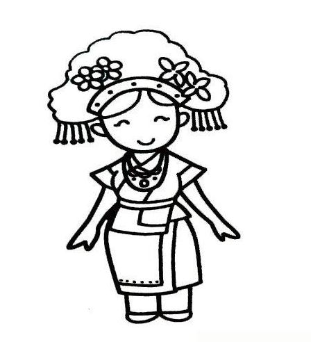 少數(shù)民族簡筆