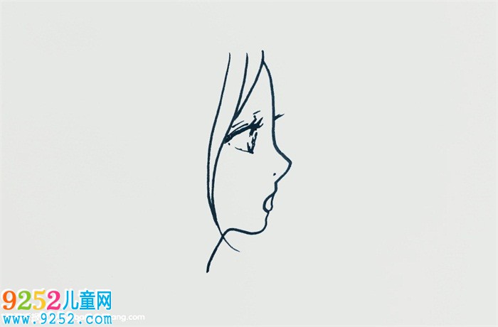 女生側(cè)臉畫法漂亮閉眼