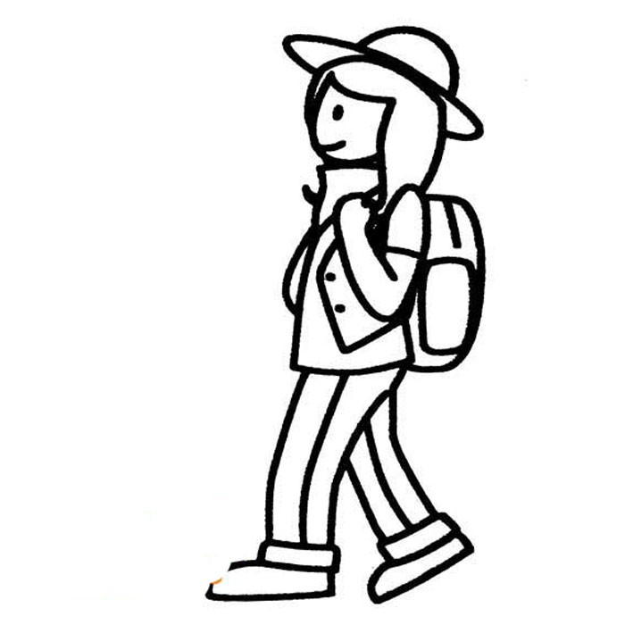 背書包的女孩簡(jiǎn)筆畫