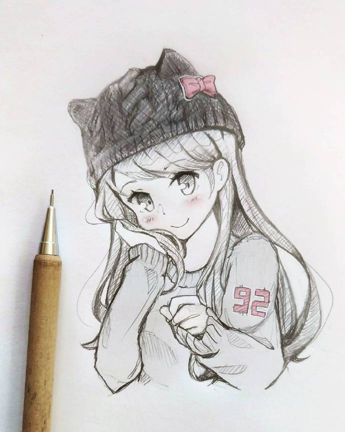 卡通人物簡(jiǎn)筆畫(huà)大全，超級(jí)萌的小女孩簡(jiǎn)筆畫(huà)
