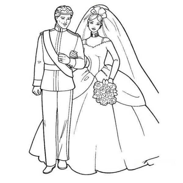 爸媽結(jié)婚照簡(jiǎn)筆畫(huà)