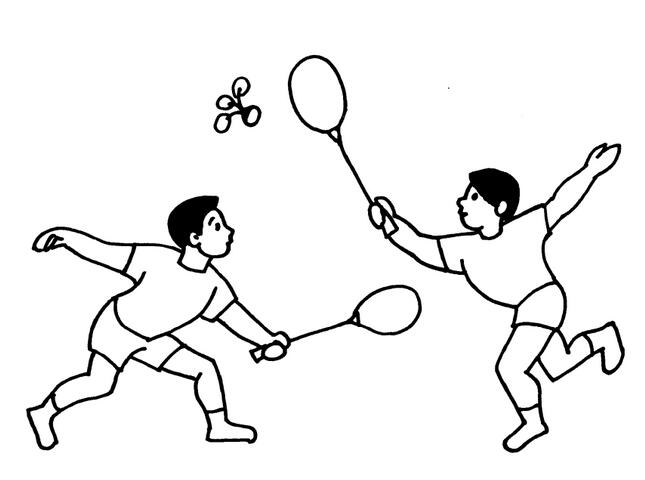 打羽毛球的人簡(jiǎn)筆畫(huà)