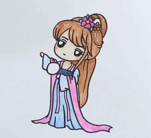 古裝少女簡(jiǎn)筆步驟